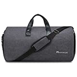 Convertible Garment Bag with Shoulder Strap, Modoker Carry on Garment Duffel Bag for Men Women - 2 in 1 Hanging Suitcase Suit Travel Bags (Black)
