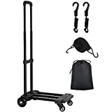 KEDSUM Folding Hand Truck, 100 Kg/ 220 lbs Heavy Duty 4-Wheel Solid Construction Utility Cart Compact and Lightweight for Luggage, Personal, Travel, Auto, Moving and Office Use