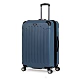 Kenneth Cole Reaction Renegade 28” Check Size Expandable Luggage Lightweight Hardside 8-Wheel Spinner Travel Suitcase Bag, Granite Blue, inch