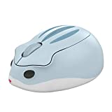 2.4GHz Wireless Mouse Cute Hamster Shape Less Noice Portable Mobile Optical 1200DPI USB Mice Cordless Mouse for PC Laptop Computer Notebook MacBook Kids Girl Gift (Blue)
