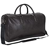 Kenneth Cole Reaction Port Stanley 20' Duffel Pebbled Vegan Leather Carry On Shoulder Duffle Travel Bag, Brown, Dome