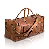 KPL Large 32 inch duffel bags for men holdall leather travel bag overnight gym sports weekend bag