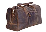 KomalC 24 Inch Leather Duffel Bags for Men and Women Full Grain Leather Travel Overnight Weekend Leather Bags Sports Gym Duffel for Men (Brown Distressed Tan)