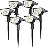 Solar Landscape Spotlights Outdoor, [6 Pack/3 Modes] LiBlins 2-in-1 Solar Landscaping Spotlights, IP67 Waterproof Solar Powered Wall Lights for Yard Garden Patio Driveway Pool (Cold White/33 LED)