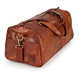 Berliner Bags Vintage Leather Duffle Bag Oslo for Travel or the Gym, Overnight Bag for Men and Women (Cognac)