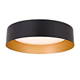 Bargeni Flush Mount Ceiling Light,12.5 inch LED Ceiling Light Fixture,Matte Black with Gold Inside,3000K/Warm White/18W(100w Equiv.),Dimmable Outdoor Lighting Fixtures Ceiling for Bedroom and Hallway
