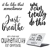 4 Pieces Laptop Stickers Inspirational Vinyl Quote Mental Health Stickers Encouraging Decals Notebook Sticker Motivational Saying Stickers for Laptop Computer Tablet Car Women Men