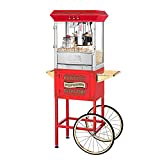 Great Northern Popcorn 5995 10 oz. Perfect Popper Popcorn Machine with Cart - Red