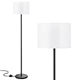 LED Floor Lamp Simple Design, Modern Floor Lamp with Shade, Tall Lamps for Living Room Bedroom Office Dining Room Kitchen, Black Pole Lamp with Foot Switch(Without Bulb)