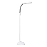 Verilux SmartLight Full Spectrum LED Modern Floor Lamp with Adjustable Brightness, Flexible Gooseneck and Easy Controls - Reduces Eye Strain and Fatigue - Ideal for Reading, Artists, Craft (White)