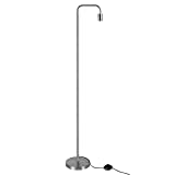 MOFFE Industrial Floor Lamp, 64' Metal Standing Tall Lamp with Foot Switch, E26 Socket, Modern Minimalist Floor Light for Bedroom, Living Room(Nickle)