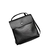 Yiwanjia Women's Backpack Purse Casual Shoulder Bag PU Leather Satchel School Bag Travel Backpack (Black)