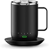 VSITOO S3 Pro Temperature Control Smart Mug with Sliding Lid, Smart Mug Warmer with Double Vacuum Insulation, 14 oz, Black, 4-Hr Battery Life - App Controlled Heated Coffee Mug - Improved Design