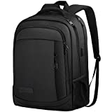 Monsdle Travel Laptop Backpack Anti Theft Water Resistant Backpacks School Computer Bookbag with USB Charging Port for Men Women College Students Fits 15.6 Inch Laptop (Black)