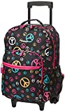 Rockland Double Handle Rolling Backpack, Peace, 17-Inch