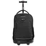 J World New York Sunny Rolling Backpack for Kids and Adults, Black, One Size