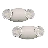 AmazonCommercial LED Emergency Light, UL Certified, 2-Pack, Adjustable Two LED Bug Eye Head, Battery Backup
