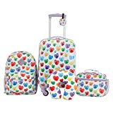 Travelers Club Kids' 5 Piece Luggage Travel Set, Thumbprint Heart