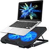 KEROLFFU Laptop Cooling Pad 15.6 14 13 Inch (Big 2Fans 5.52 Inch, Double Sides Built-in USB Line, Back Feet Stand) Fit Apple Air / Pro / MacBook
