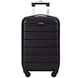 Wrangler Hardside Carry-On Spinner Luggage, Black, 20-Inch