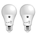 Dusk to Dawn Light Bulb- 2 Pack, AmeriTop A19 LED Sensor Light Bulbs; UL Listed, Automatic On/Off, 800 Lumen, 10W(60 Watt Equivalent), E26 Base, Indoor/Outdoor Lighting Bulb (5000K Daylight)