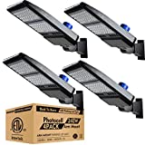 240W LED Parking Lot Light (Eqv. 1000W HID/HPS)33800Lm 5000K Arm Mount LED Pole Light with Dusk to Dawn IP65 Waterproof Outdoor Area Lights for Parking Lot/ Outdoor Sports Stadium (4Pack)