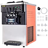 VEVOR 2200W Commercial Ice Cream Machine 20 To 28L or 5.3 To 7.4Galper Hour Soft Serve Ice Cream Maker with LED Display Auto Shut Off Timer 3 Flavors Perfect for Restaurants Snack bar Supermarkets