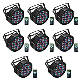 U`King LED Par Lights DJ Stage Light RGB 36 LED with Sound Activated Remote Control DJ Uplighting for Wedding Party Club Christmas Stage Lighting (8 Packs)