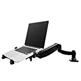 FLEXIMOUNTS 2-in-1 Monitor Arm Laptop Mount Stand Swivel Gas Spring LCD Arm Height Adjustable Desk Mounts for 10''-24'' Monitor/ 11-17.3 inches Notebook