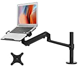 viozon Monitor/Laptop Mount, Single Gas Spring Arm Desk Stand/Holder for 17-32' Computer Monitor, Extra Laptop Tray Fits 12-17' Laptops/Notebook(1S-Prob)