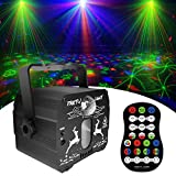Party Lights, Disco DJ Light with Remote Control Stage Lighting, Portable Sound Activated & Rechargeable Disco Ball Led Projector Strobe Lamp for Home Parties Birthday Bedroom Decorations Show