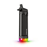 HidrateSpark PRO Smart Water Bottle Tritan Plastic, Tracks Water Intake & Glows to Remind You to Stay Hydrated - Straw Lid- 24oz - Black