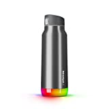 HidrateSpark PRO Smart Water Bottle Stainless Steel - Tracks Water Intake & Glows to Remind You to Stay Hydrated , Chug Lid, 32oz, Brushed Stainless Steel