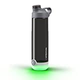 HidrateSpark TAP Smart Water Bottle, Tritan Plastic, Tap to Track Water Intake & Glows to Remind You to Stay Hydrated - Chug Lid - Black - 24 Oz