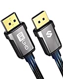 8K DisplayPort 1.4 Cable, Silkland DP Cable 3.3ft [8K@60Hz, 4K@144Hz, 2K@240Hz 165Hz], Gold-Plated Braided High Speed Display Port Cord, Compatible for Laptop, FreeSync G-Sync Gaming Monitor