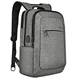 KOPACK Travel Laptop Backpack，Business Anti-Theft Slim Durable College School Laptops Backpack 15.6inch Computer Bag with USB Charging Port for Men Women (Gray)