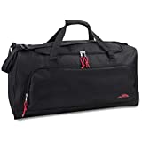 55 Liter, 24 Inch Lightweight Canvas Duffle Bags for Men & Women For Traveling, the Gym, and as Sports Equipment Bag / Organizer (Black 2)