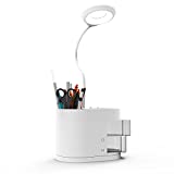Iodoo 3000mAh Eye-Caring Small Desk Lamp Light with Pen Holder Storage Organizer, 5 Color Rechargeable Soft Lights with LightMemroy , for Home Office, Desk Light for Computer/Desktop Flexible