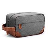 Vorspack Toiletry Bag Hanging Dopp Kit for Men Water Resistant Canvas Shaving Bag with Large Capacity for Travel - Light Grey