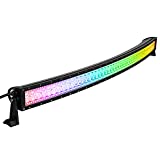 Nicoko 52inch 300w Curved Led Light Bar with Chasing RGB halo ring for 10 Solid Color Changing with Strobe Flashing Modes Spot Flood Combo Beam IP67 waterproof&Free wiring harness for Off road Truck