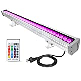 108W Wall Washer Light, Dimmable RGBW LED Wall Washer Light Bar with RF Remote Compatible with 5000K, Weatherproof IP65, 40'' Color Changing Linear Light Bar for Outdoor Indoor Lighting Projects