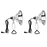 Simple Deluxe 2-Pack Clamp Lamp Light with 8.5 Inch Aluminum Reflector up to 150 Watt E26 (no Bulb Included), Silver and Black