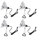 Simple Deluxe HIWKLTCLAMPLIGHTMX4 4-Pack Clamp Lamp Light with 8.5 Inch Aluminum Reflector up to 150 Watt E26 Socket (no Bulb Included) 6 Feet 18/2 SPT-2 Cord, 4 Count (Pack of 1), Silver