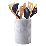 Homeries Marble Kitchen Utensil Holder | Eye-Catching Kitchen Counter Organizers and Storage Helps Keep Your Household Tidy | Caddy Makes Excellent Vintage Farmhouse Home Kitchen Décor