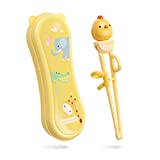 Goryeo Baby Training Chopsticks for Kids - Use Completely Harmless Material - Anti-dislocation Buckle Design - Includes Portable Box (Yellow)