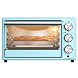 Galanz Large 6-Slice True Convection Toaster Oven, 8-in-1 Combo Bake, Toast, Roast, Broil, 12” Pizza, Dehydrator with Keep Warm Setting, Retro Blue