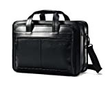 Samsonite Leather Expandable Briefcase, Black, One Size