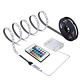 Battery Powered LED Strip Lights, 24-Keys Remote Controlled, DIY Indoor and Outdoor Decoration, 6.56ft Waterproof