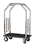Wholesale Hotel Products Grand Lux Bellman's Cart- Stainless Steel Finish- Ships Fully Assembled - Condo Cart