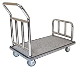Wholesale Hotel Products Utility Bellman's Cart, Stainless Steel Finish, Heavy Duty Wheels